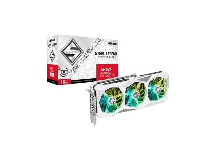 ASRock Steel Legend Radeon RX 7800 XT 16GB OC - Grafikkort - Radeon RX 7800 XT - 16 GB GDDR6 - PCIe 4.0 x16 - 3 x DisplayPort, HDMI - boks