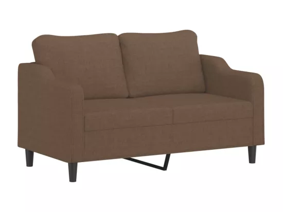 Canapé 2 places avec oreillers décoratifs marron 140 cm tissu