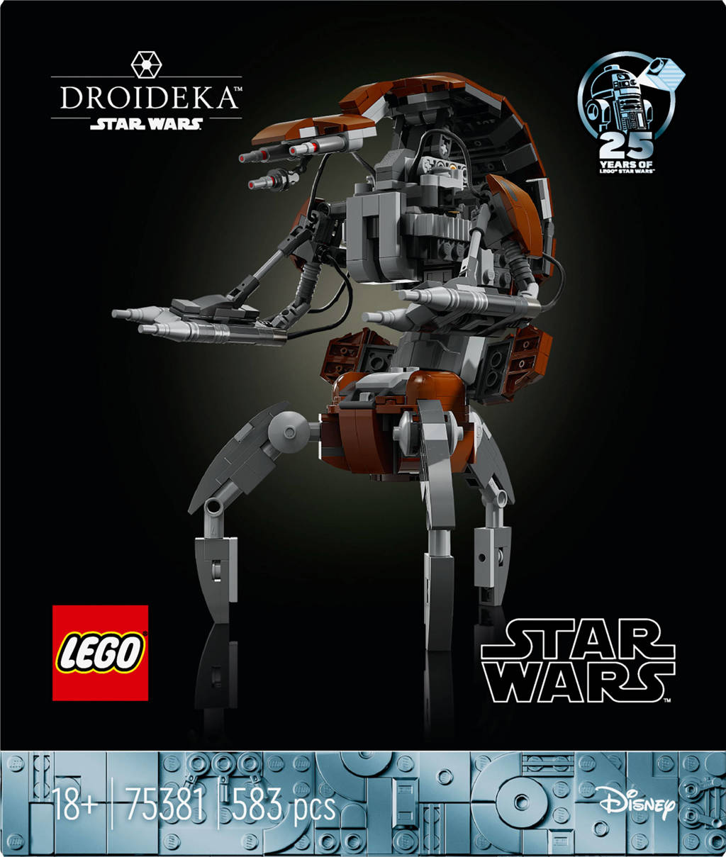 Mooie uitvoering van de Droideka uit Star WarsDroideka Decoratie en Bouwpakket voor volwassenen 75381