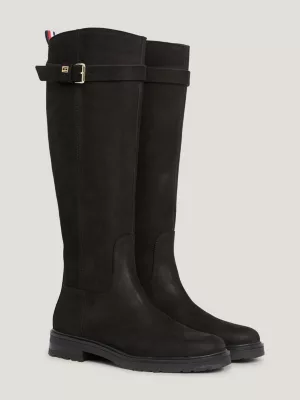 Botas Essenciais de Couro Nobuck com Fivela