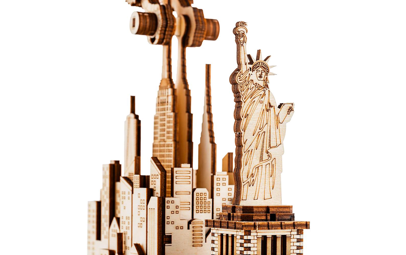 Bausatz Liberty EagleAdler über New York 3D-Bausatz aus Holz