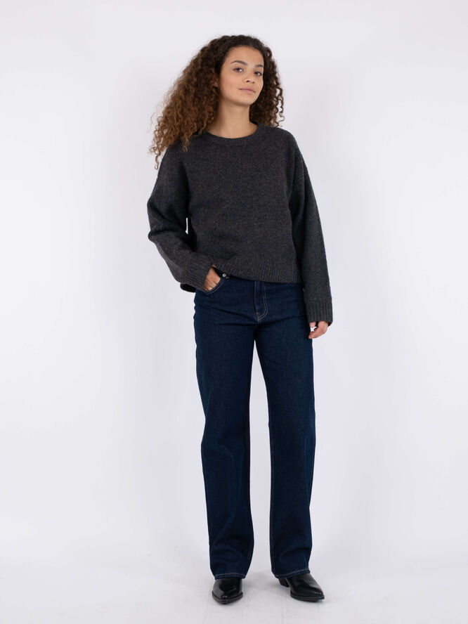 Neo Noir Detri Solid Knit Blouse Antracit
