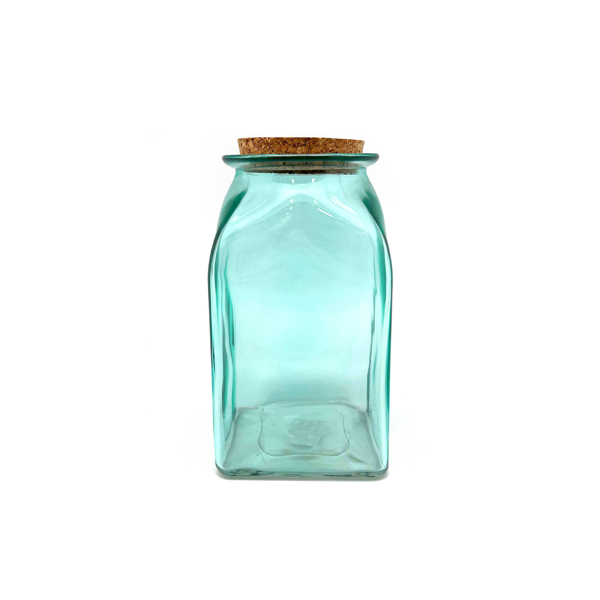 Glas mit Korken 1200ml, blau, H 19,5 cm, B 10,5 cm, L 10,5 cm von fischer's lagerhaus