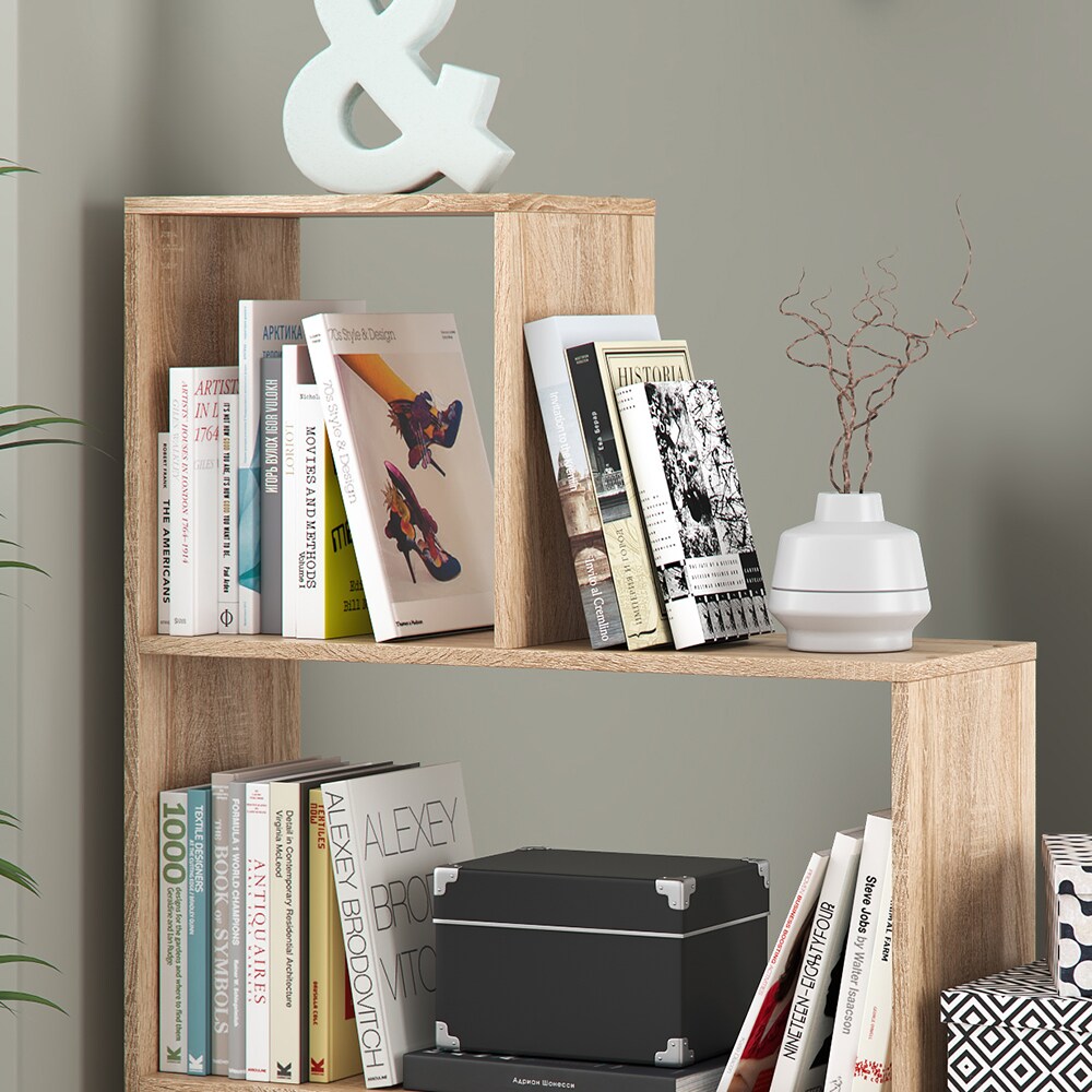 Vicco Treppenregal Asym Raumteiler Bücherregal Regal Wandregal 4 Fächer Sonoma