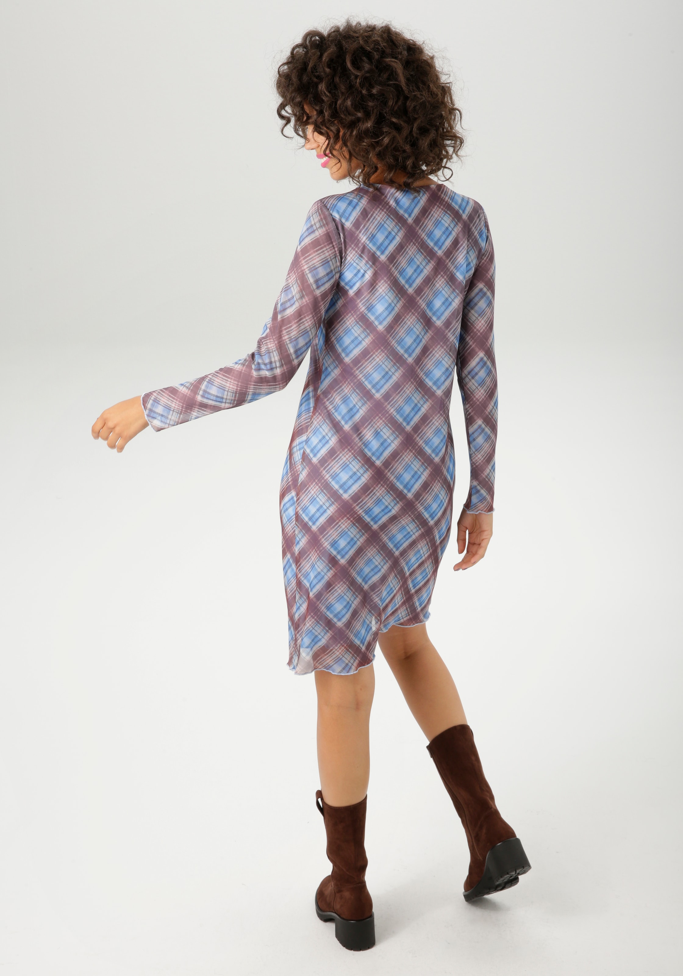 Aniston CASUAL Minikleid im extravaganten Karo-Dessin - NEUE KOLLEKTION