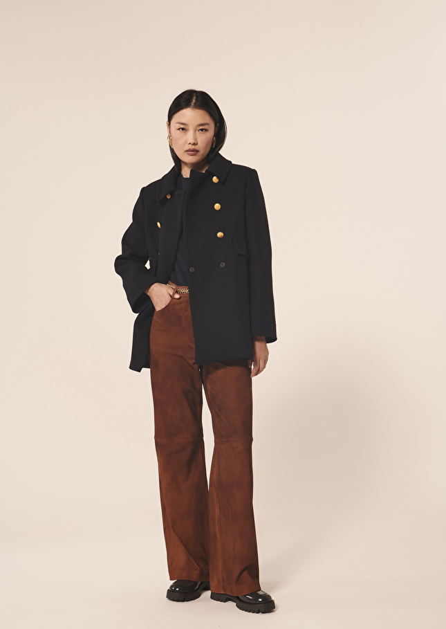 Manteau Marcbleu nuit en drap caban
