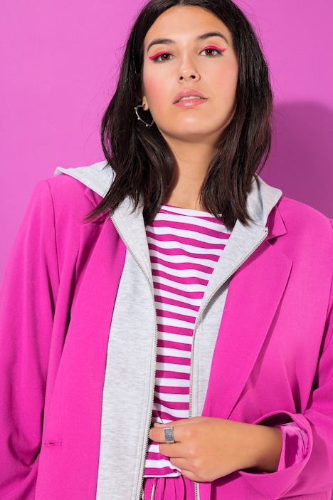 Blazer, oversized, Kapuze, Komplettfutter