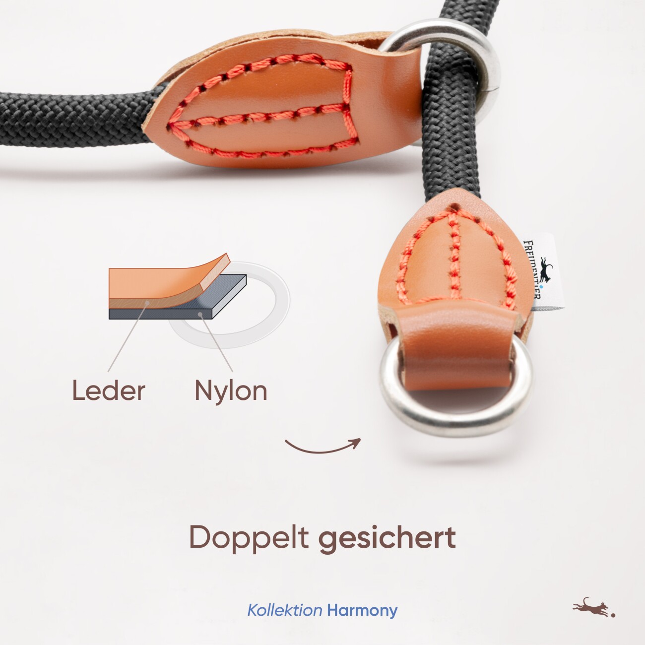Freudentier Hundehalsband mit Zugstopp - Harmony Kollektion L