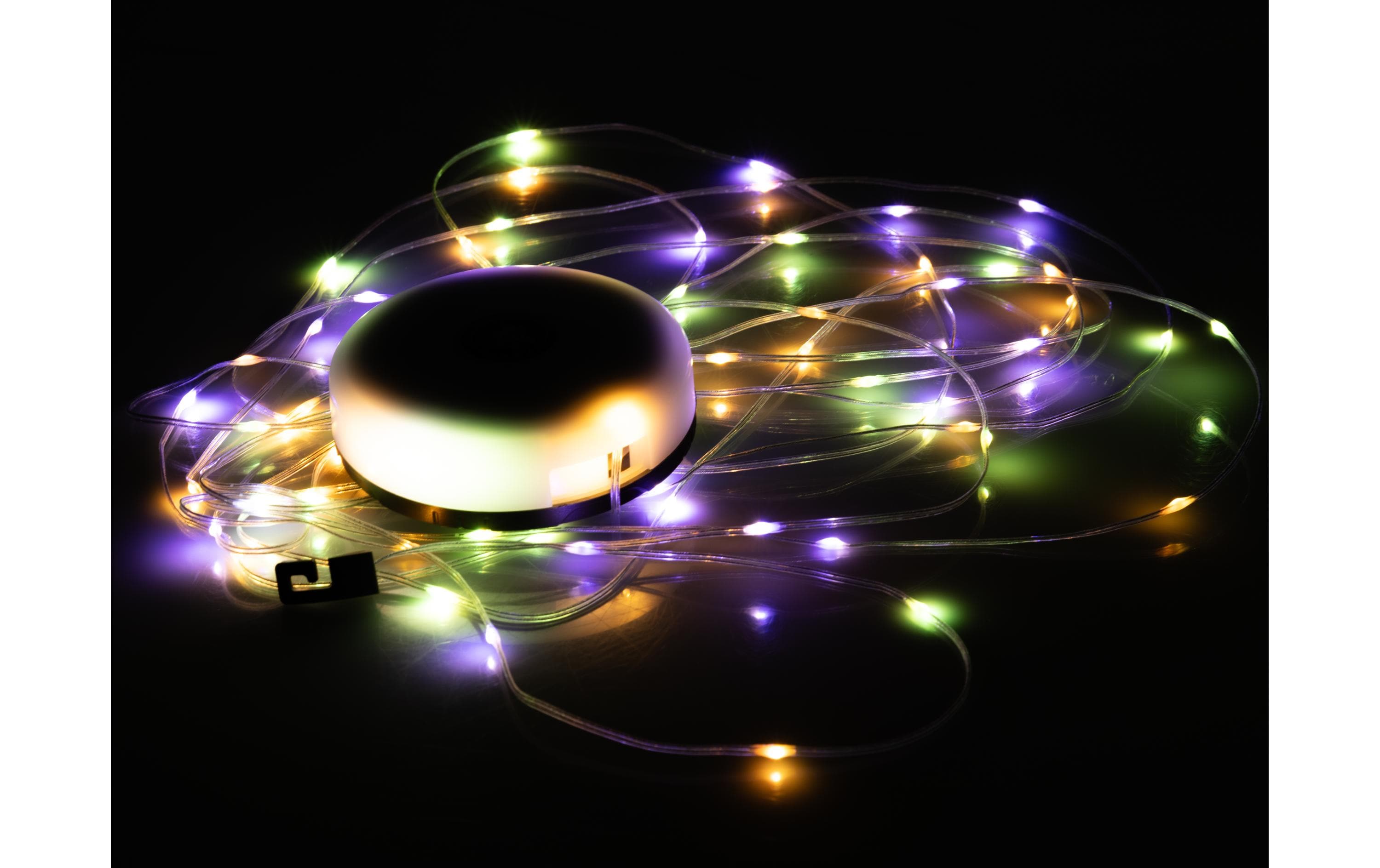 Campinglampe RGB mit PowerbankLED-Campinglampe mit warmweissem und farbigem Licht