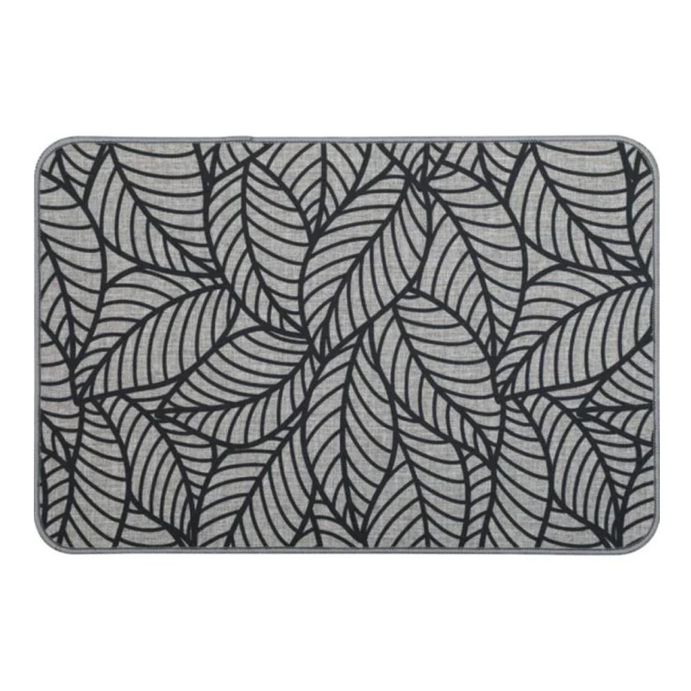 NO MARK Tapis Noir/Gris à Imprimés 40x60cm Jungle
