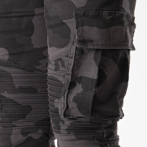 Pantalon Cargo P681 Noir Camo