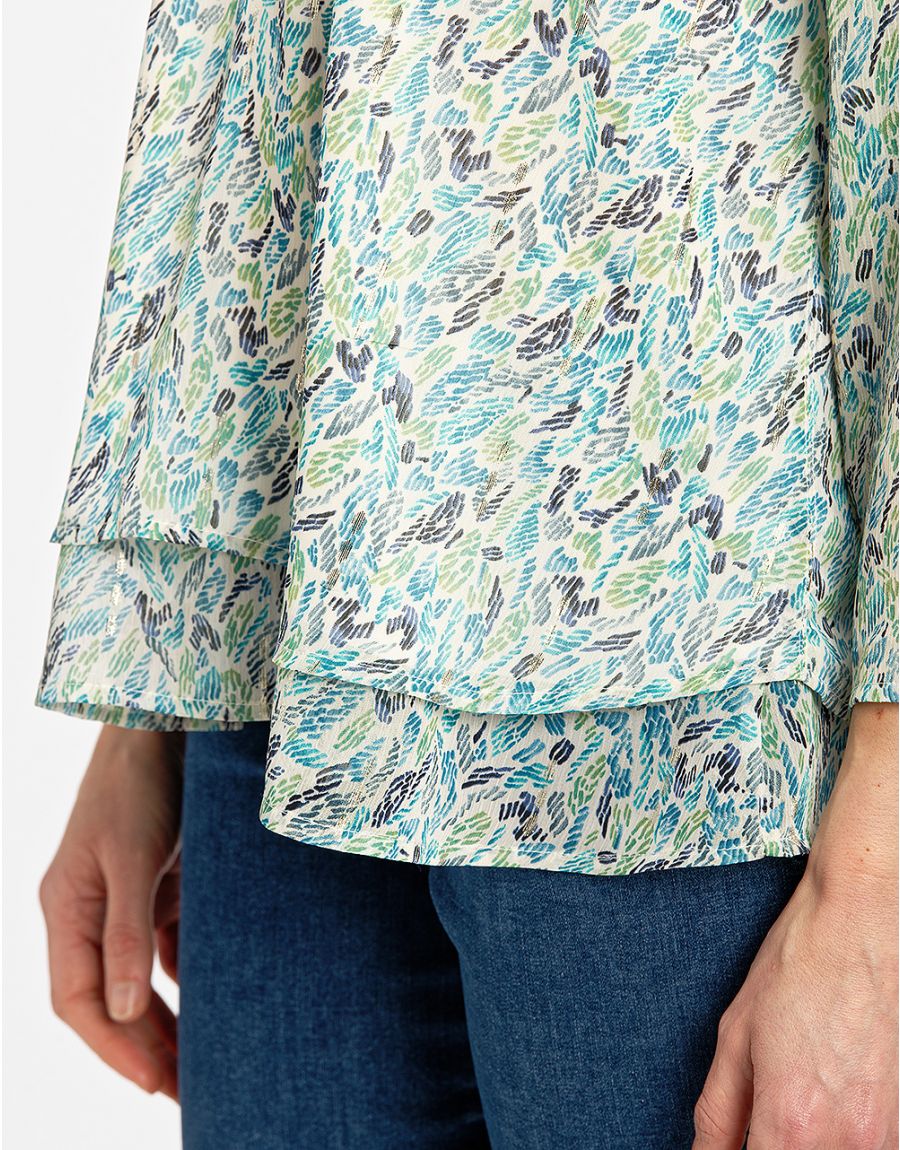 Blouse imprimée verte
