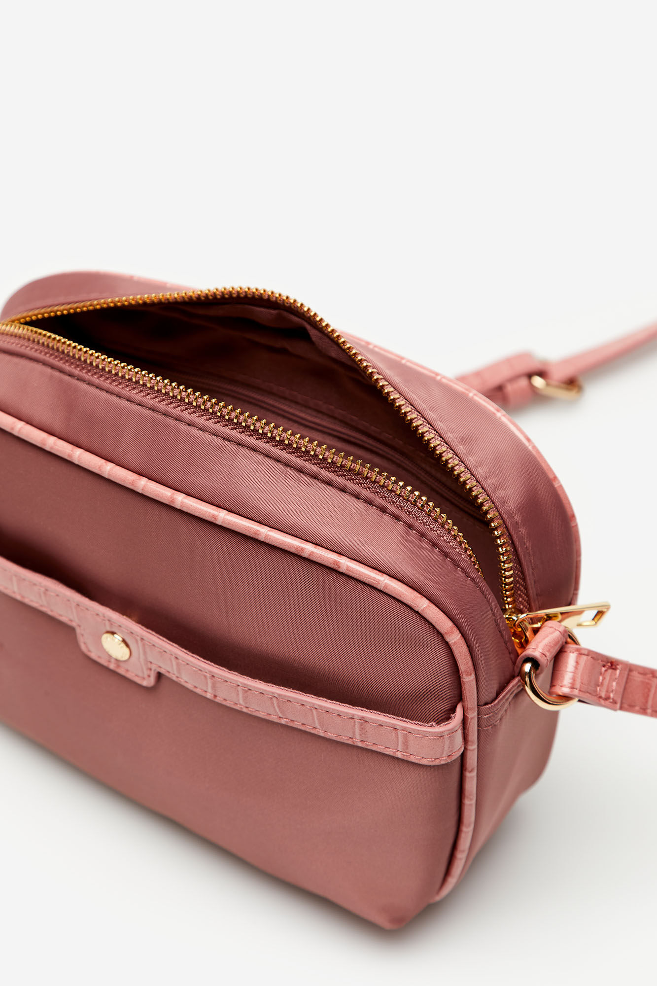 Alça de ombro em tecido de nylon - Rosa