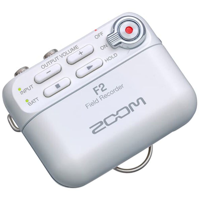 Zoom F2 White recorder met dasspeldmicrofoon