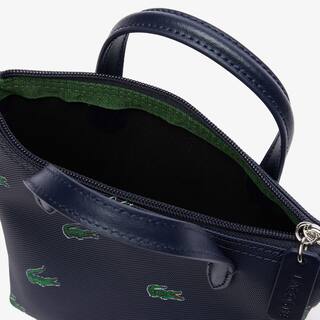 Mini sac cabas crossover imprimé crocodile Sacs à bandoulière - Bleu - Lacoste - Femme