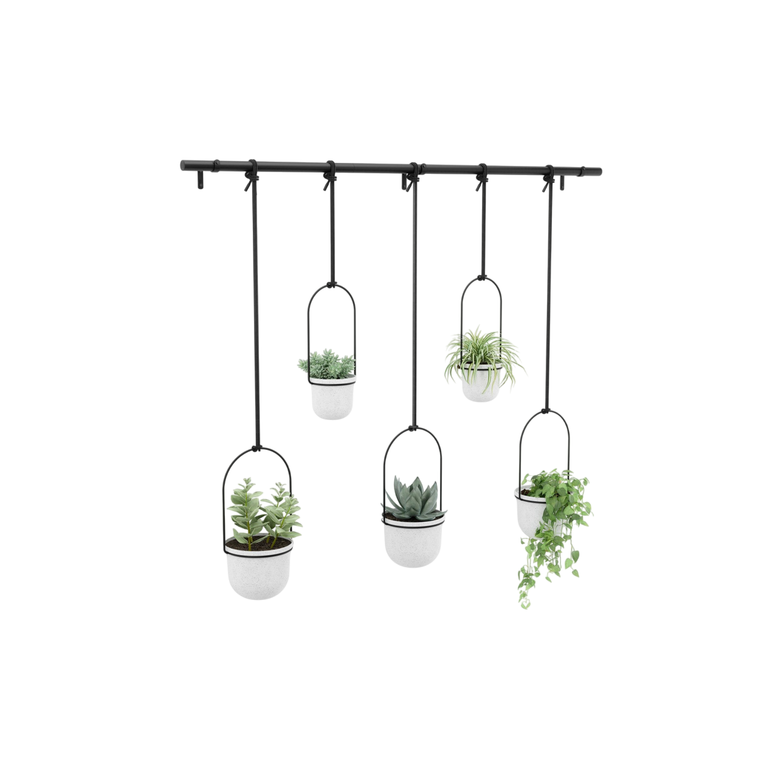 Blumentopf Triflora 5er Set, Weiss/Schwarz