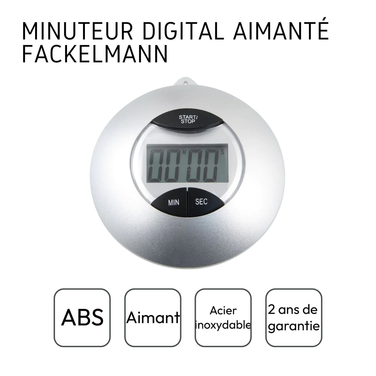 Minuteur digital de cuisine aimanté avec pile incluse Basic Fackelmann