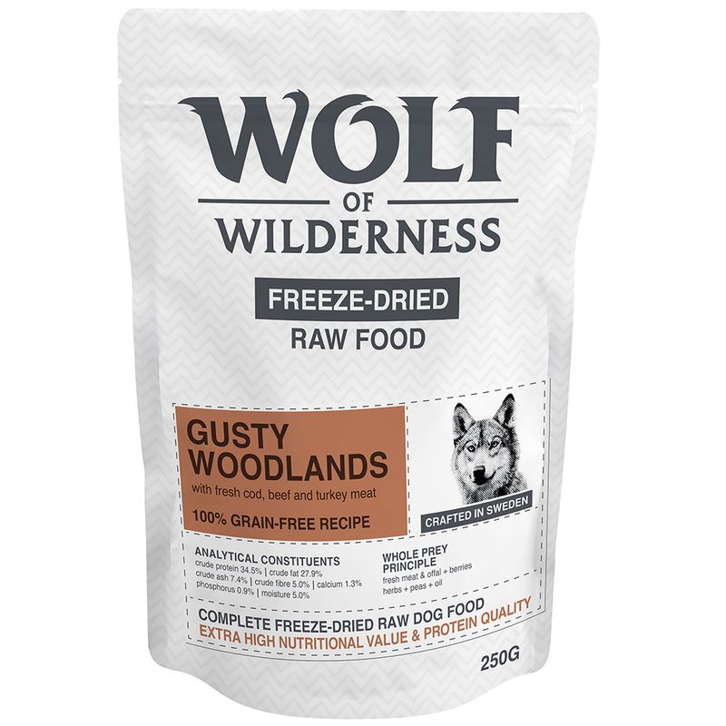 Wolf of Wilderness Gusty Woodlands bœuf, cabillaud, dinde