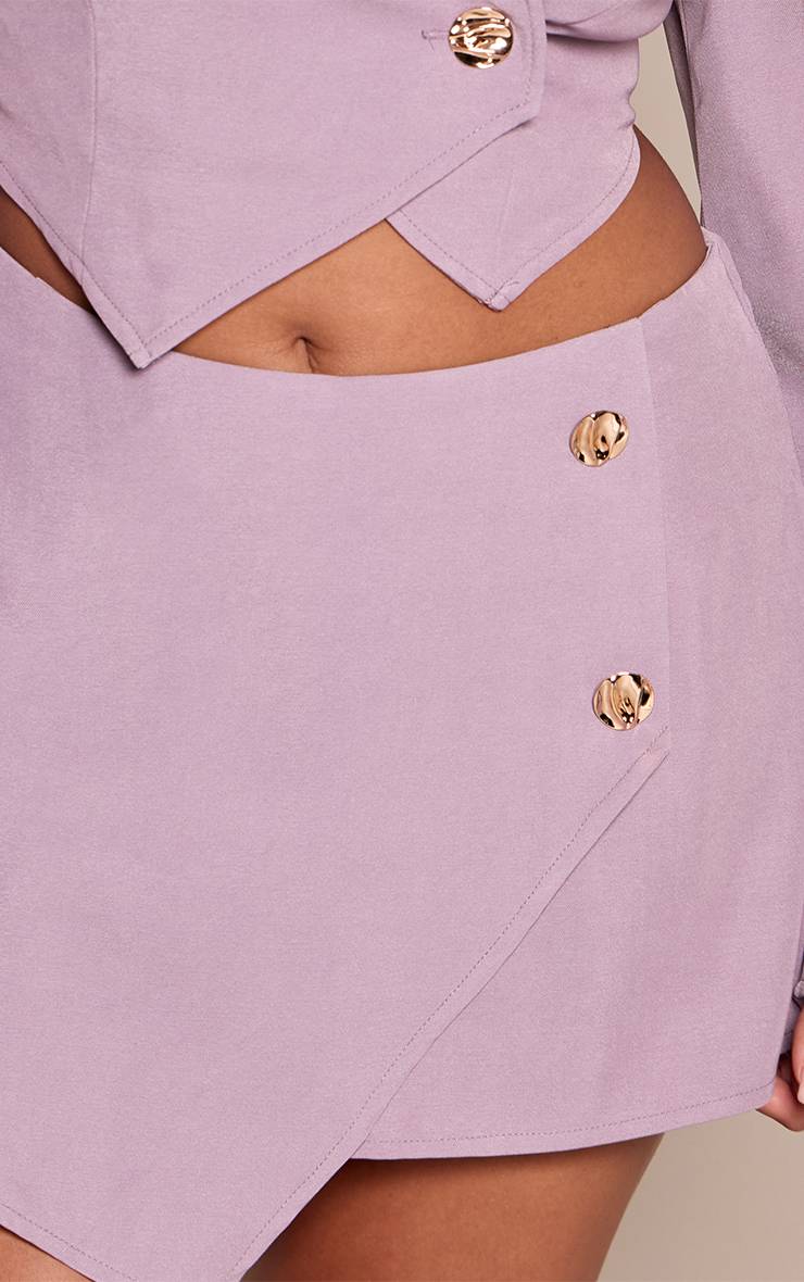 Lilas Jupe-short Asymétrique Martelée Tissée Shape