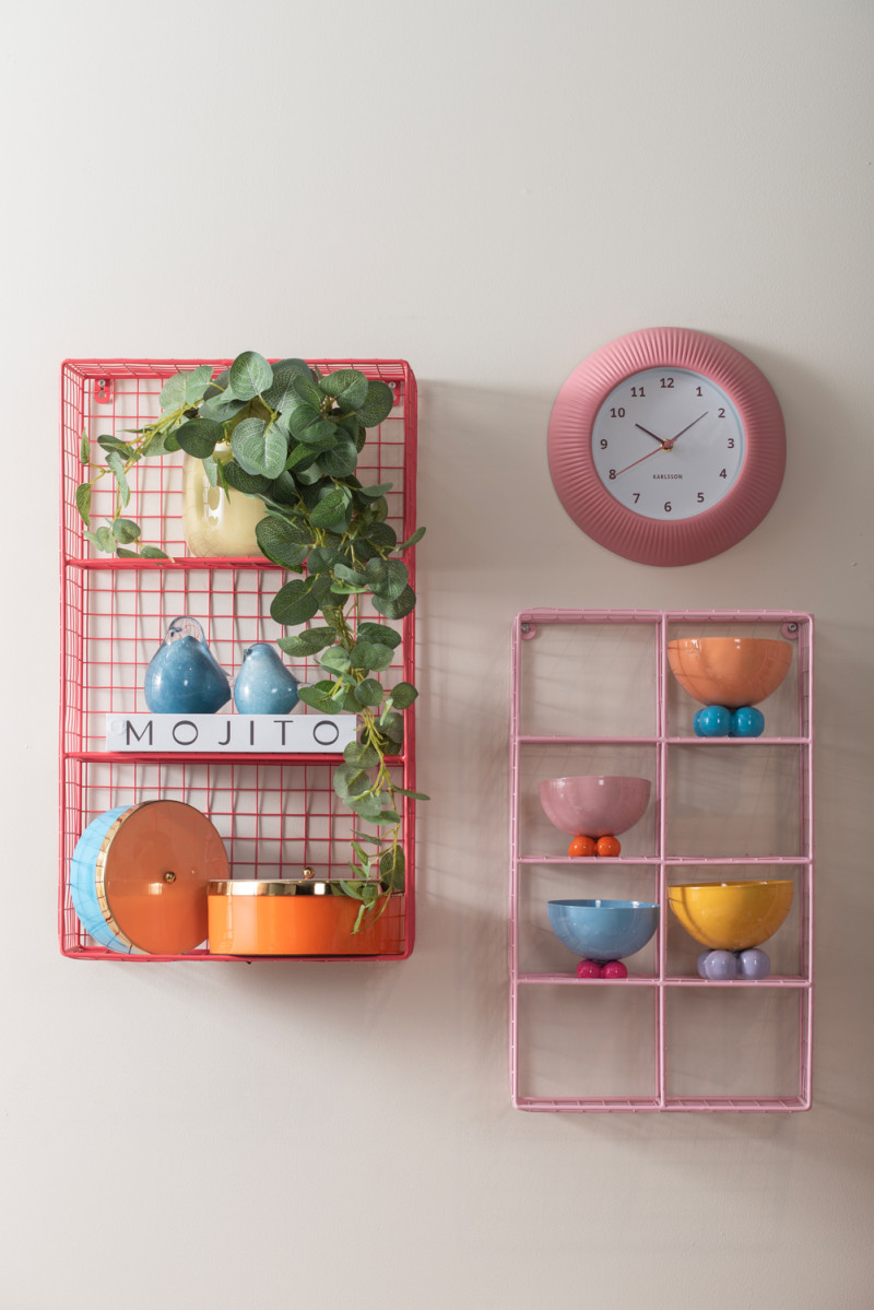 Wall Clock Tender Rib KA6048BL Misty blue
