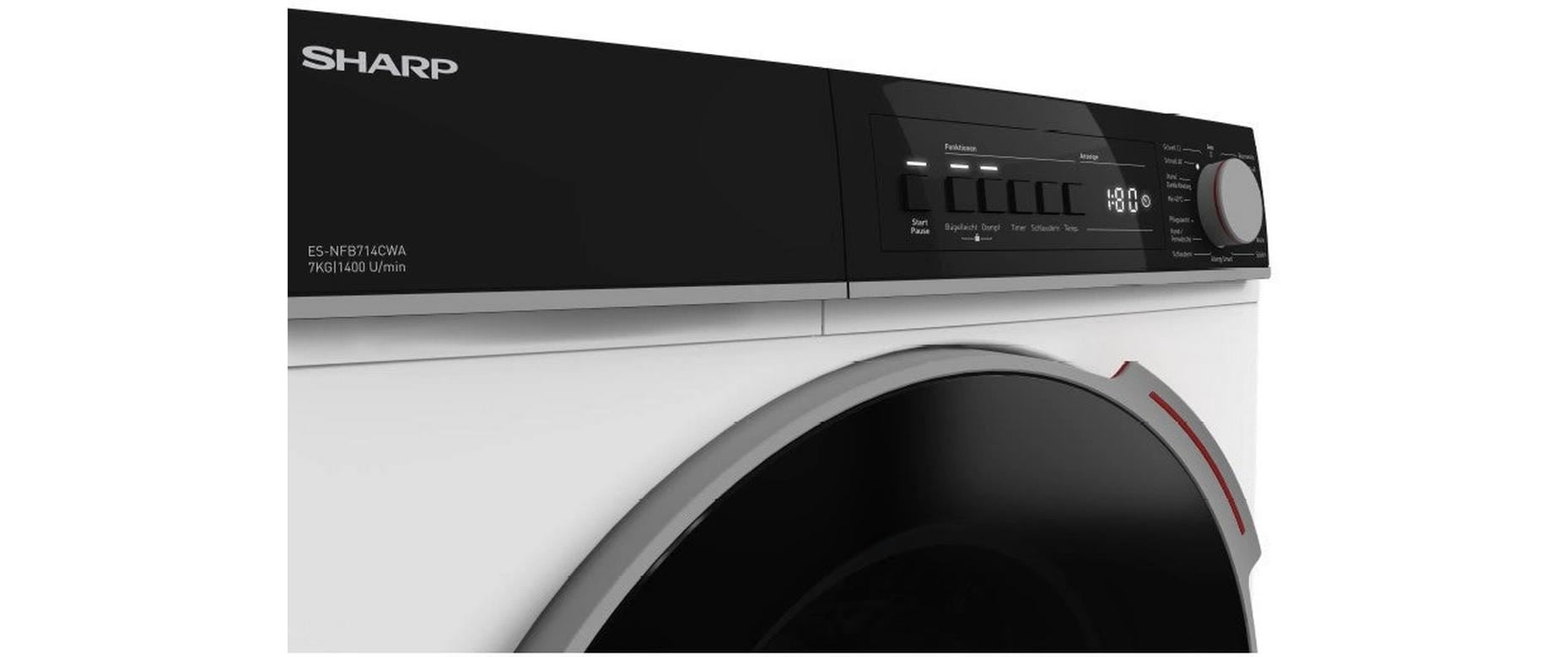 Waschmaschine ES-NFB714CWA-DE Links<br>Frontloader mit 7 kg Ladekapazität