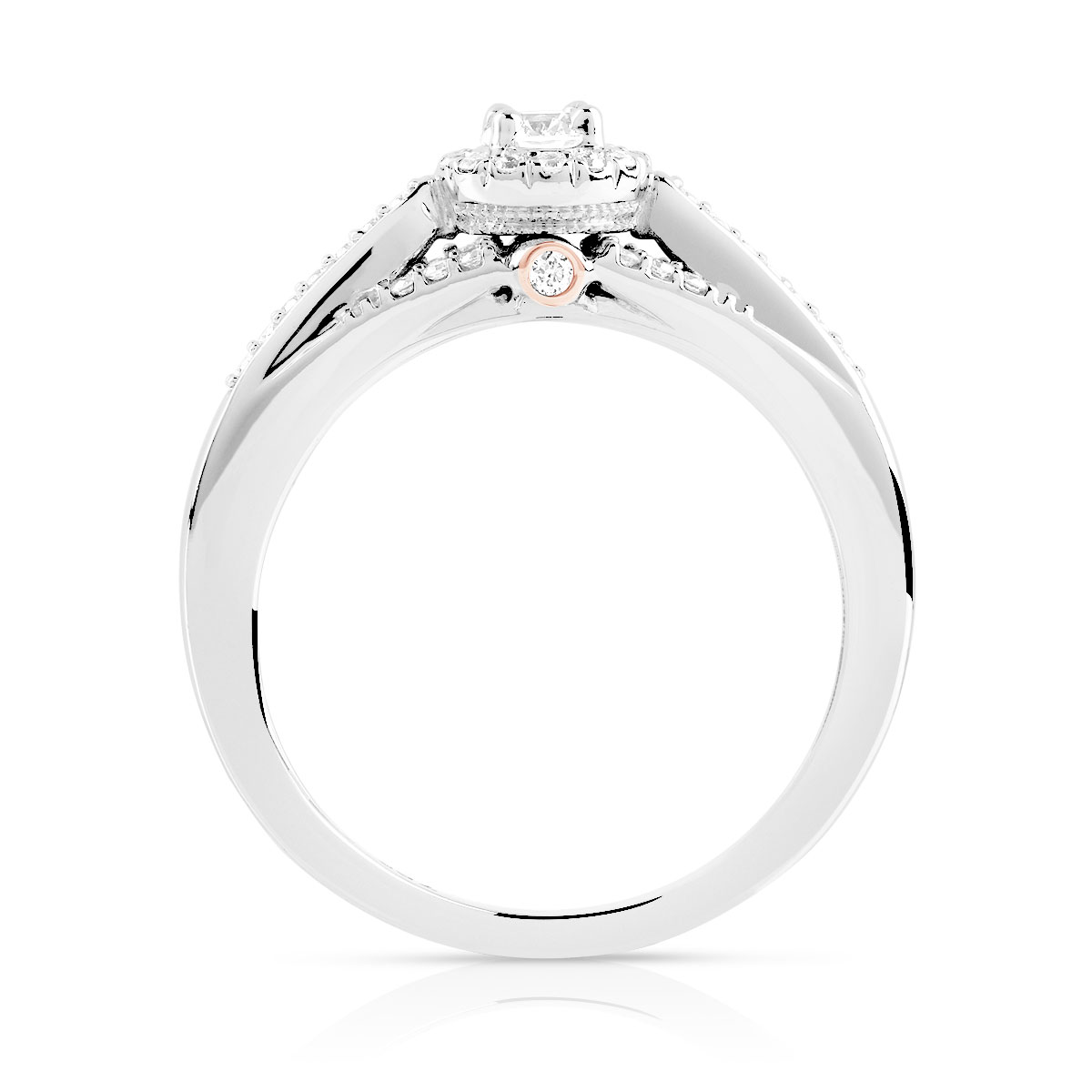 Bague et alliance 1/2 tour 2 ors 750 diamant