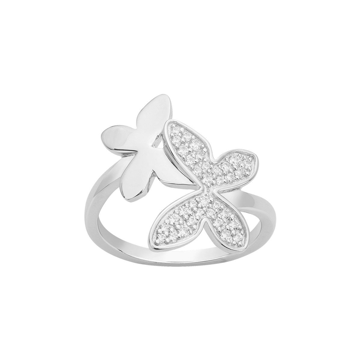 Bague en Argent avec oxyde de zirconium blanc
