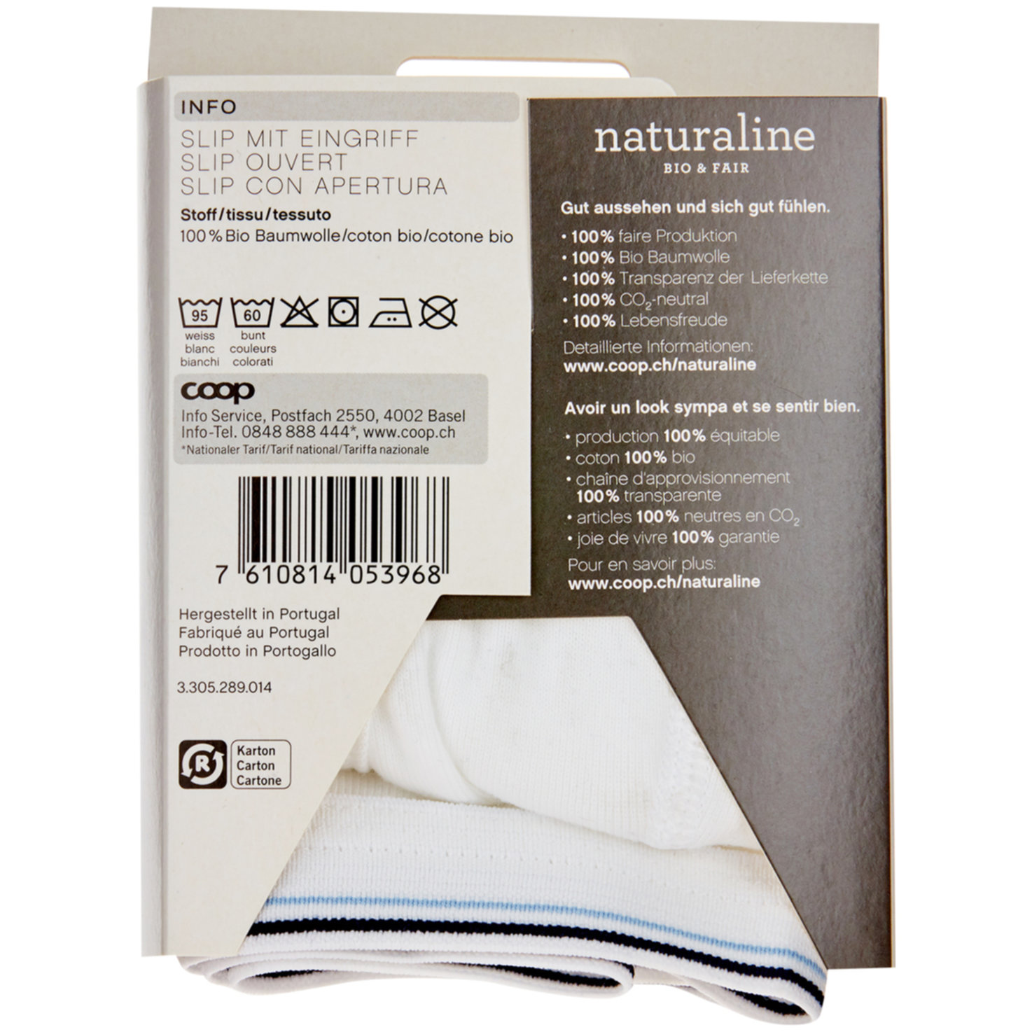 Naturaline Herren Slip weiss M