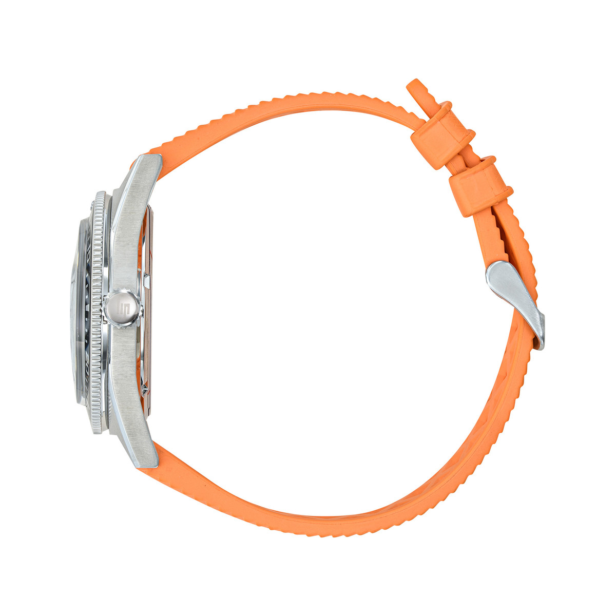 Montre LIP homme automatique, bracelet caoutchouc orange
