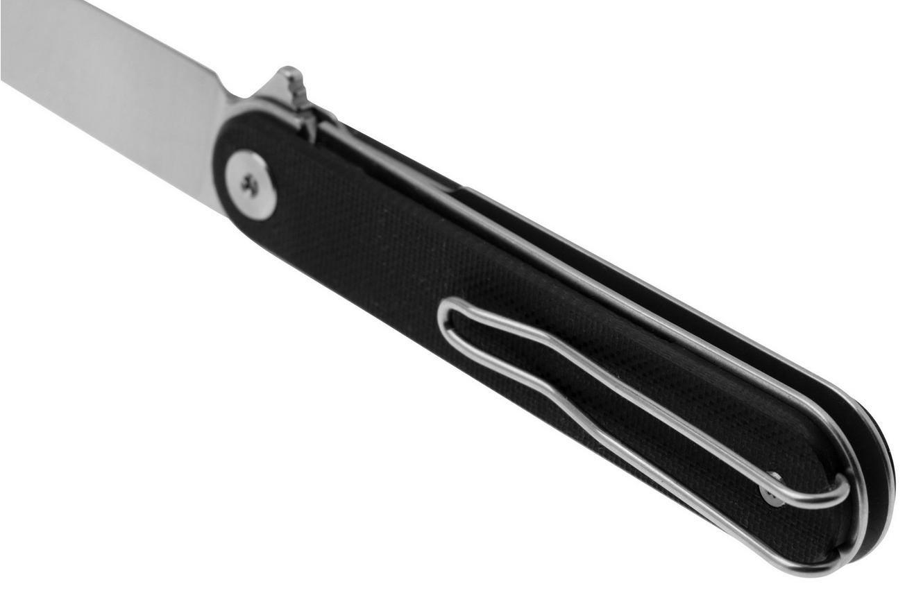 Real Steel Iris Flipper 8061AB Satin 12C27, Black G10, zakmes