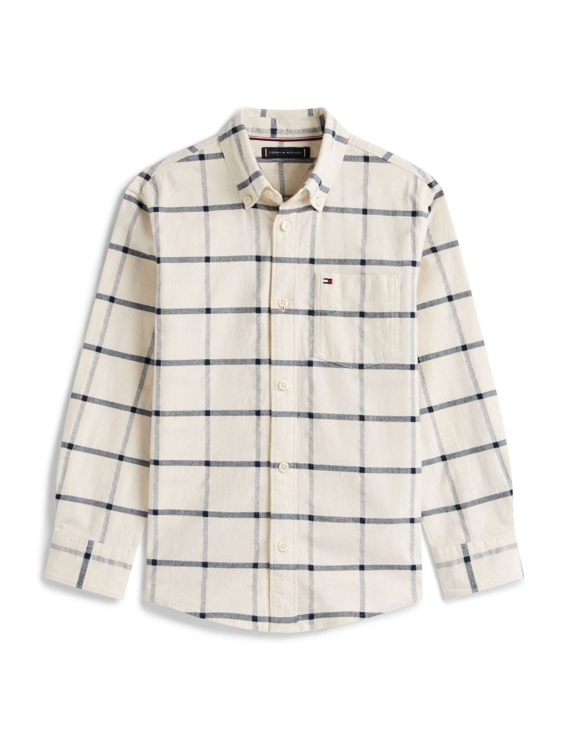 Wit - Tommy Hilfiger Regular Fit Windowpane Check Shirt