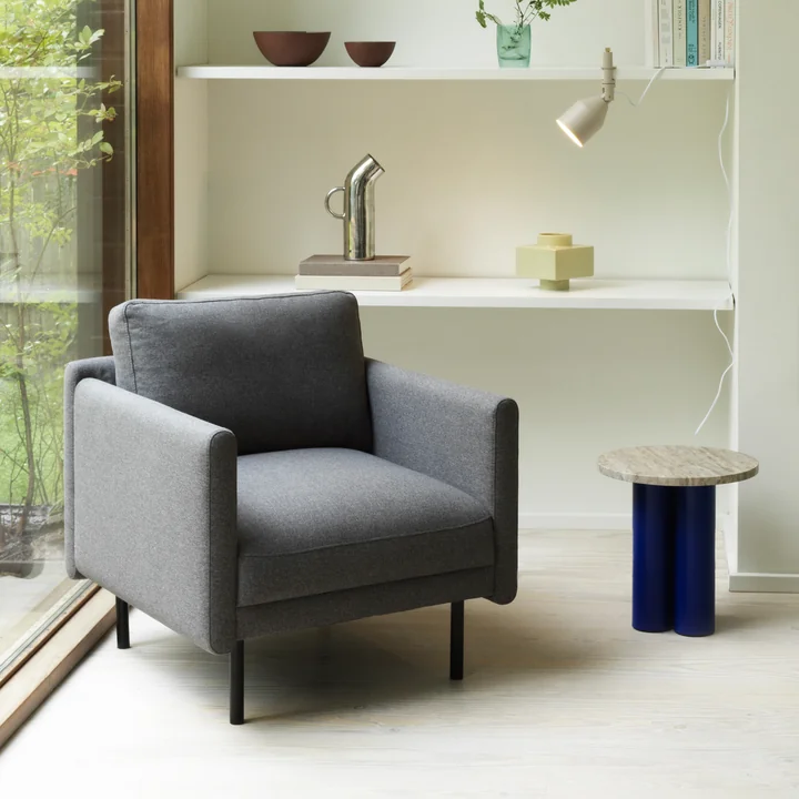 Normann Copenhagen - Dit Beistelltisch Ø 40 cm, travertine silver / light green