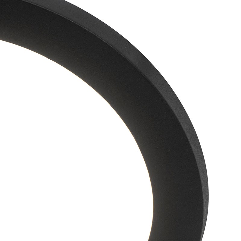 Plafondlamp zwart 22,5 cm incl. LED 3-traps dimbaar IP44 - Steve