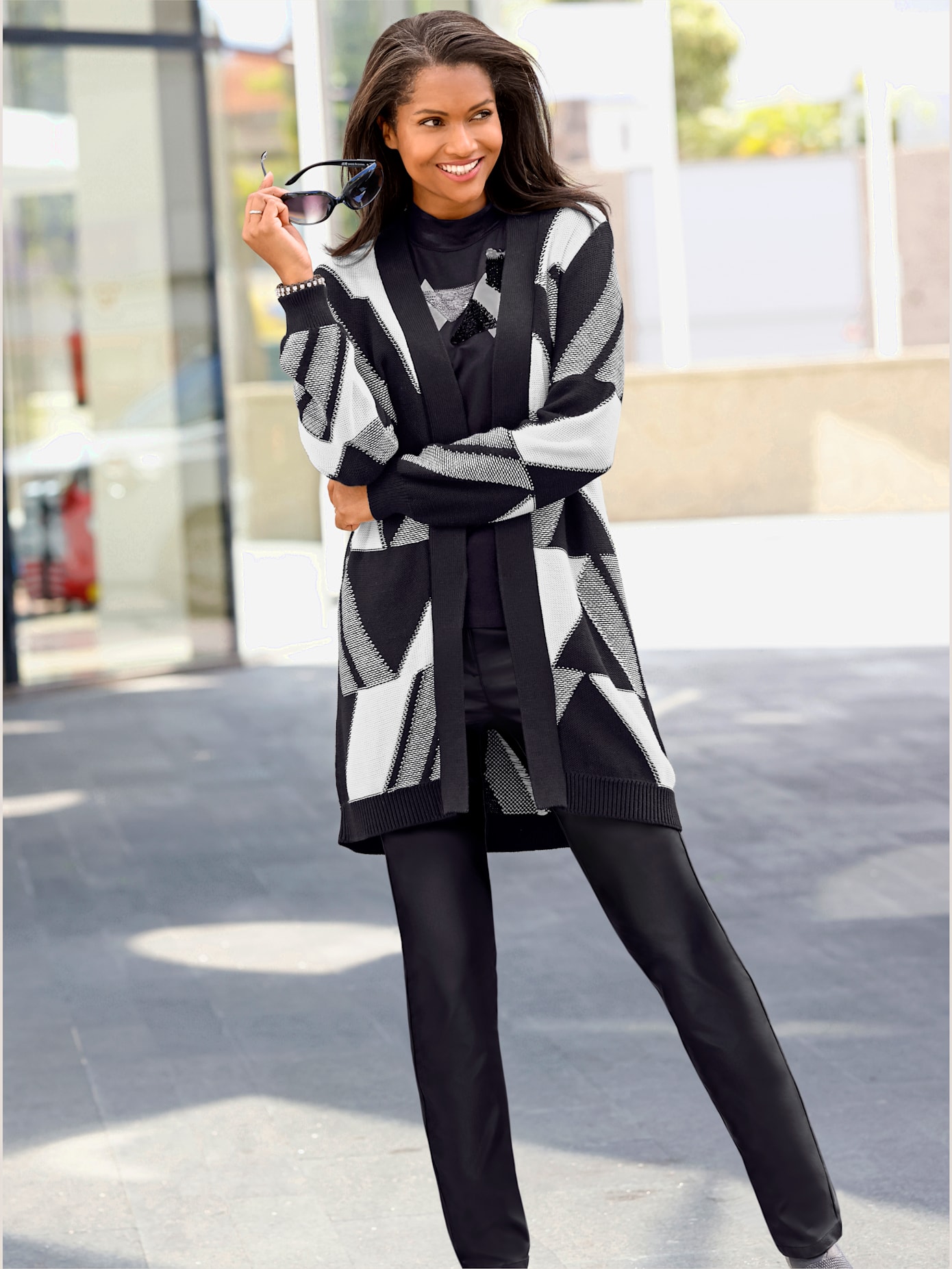 Manteau en tricot tricot jacquard de qualité
