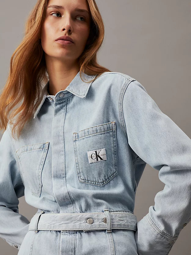 Vestido camisa jeans com cinto