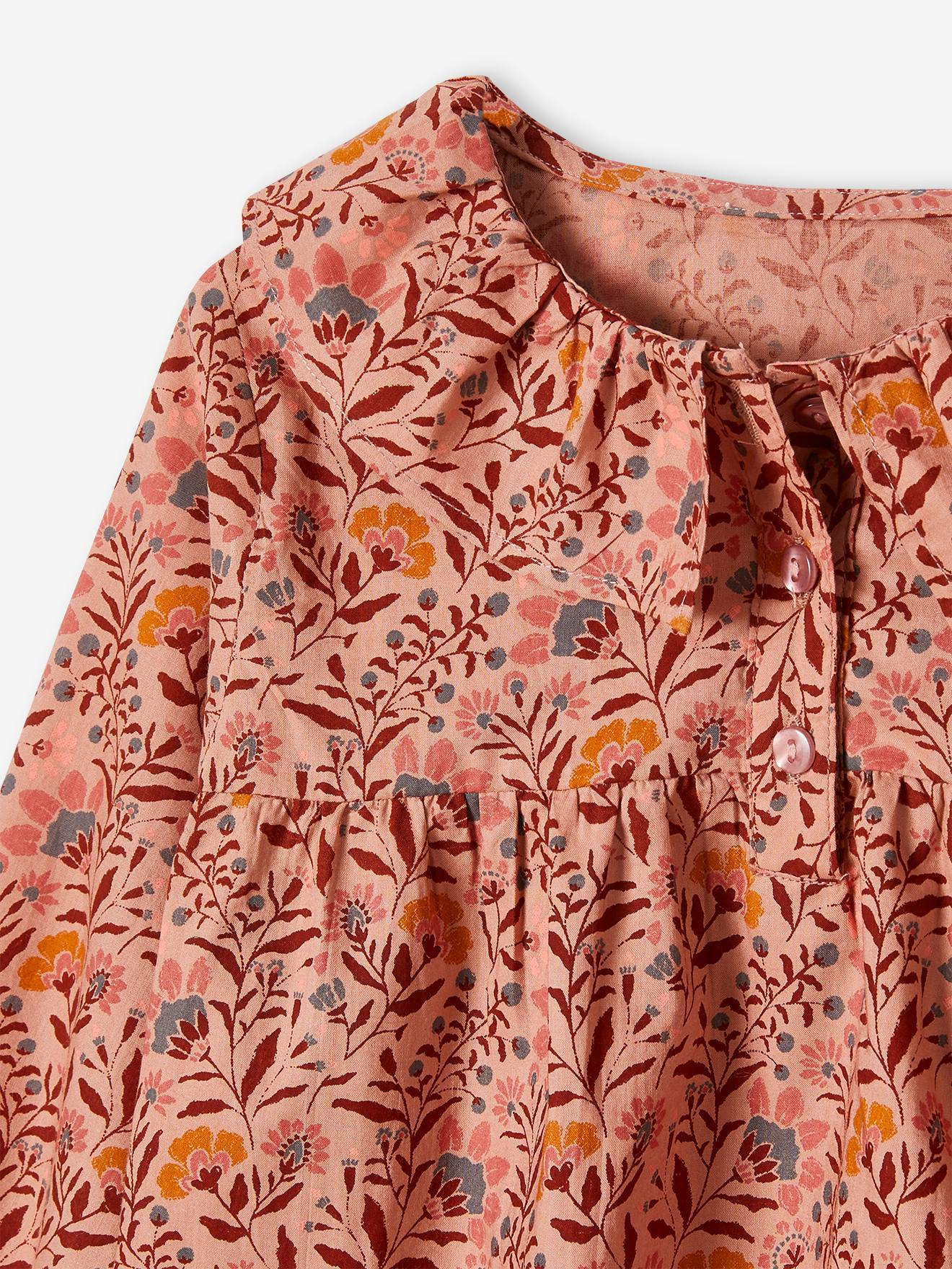 Blusa rosa com estampa floral para meninas