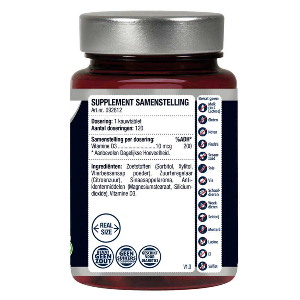 2x Lucovitaal D3 10 mcg (400Ie) Vitamine Vegan Kauwtabletten60 kauwtabletten
