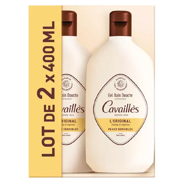 Gel de Banho Extra-Rico Original Rogé Cavaillès, Pacote com 2 x 400ml