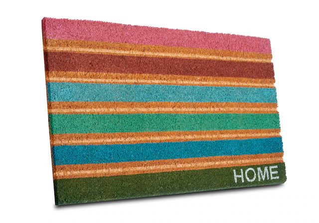 HANSE Home Fussmatte »Mix Mats  Kokos Colorful Stripes, Türmatte« rechteckig 15 mm Höhe Strapazierfähig, pflegeleicht, robust, wetterfest, UV-beständig