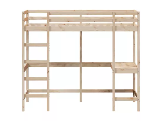 Lit superposé avec bureau 90x200 cm bois de pin massif