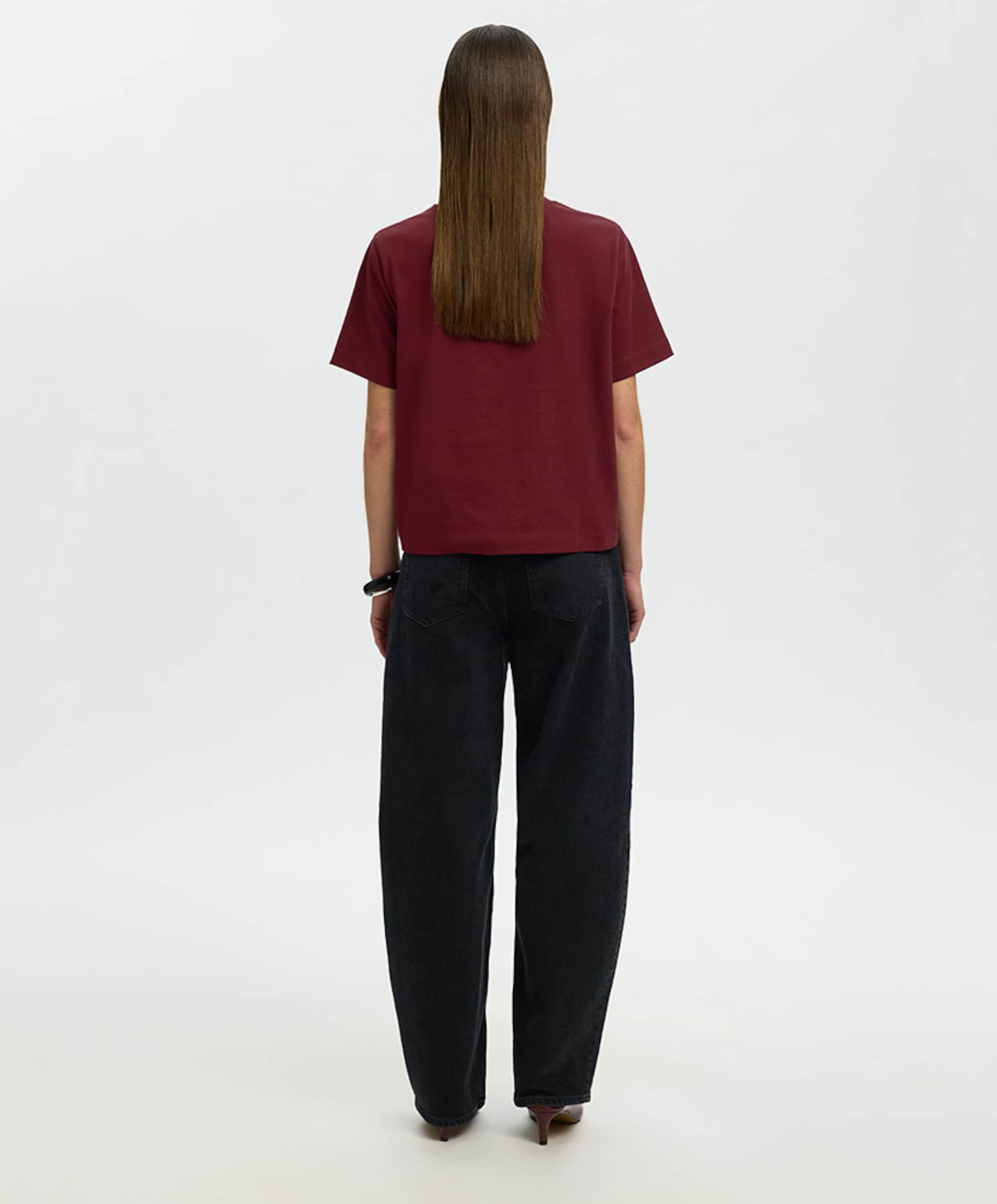 Selected Dames T-shirt bordeaux