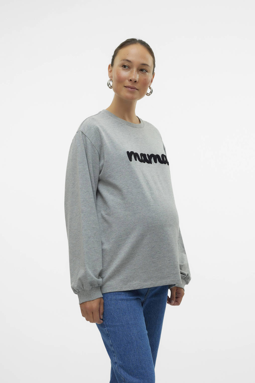 MAMALICIOUS zwangerschapssweater grijs