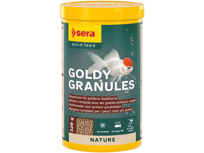 sera Basisfutter Goldy Gran Nature, 1000 ml, 320g Alleinfuttermittel für alle Goldfische