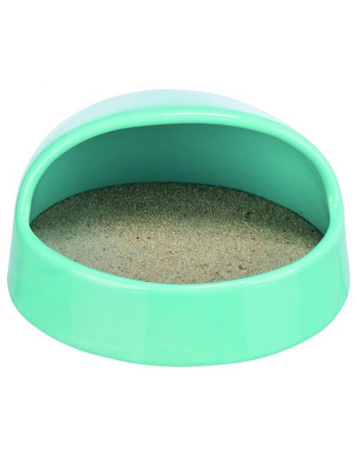 Trixie Zandbad Keramiek - Vachtverzorging - 16x8x14 cm Turquoise
