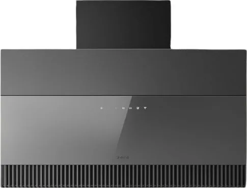 Elica Super Plat GR/F/80 - Hætte - skorsten - bredde: 80 cm - dybde: 25 cm - udtrækning og gencirkulation (med ekstra ekstrationssæt) - gråt glas med støbejernseffekt