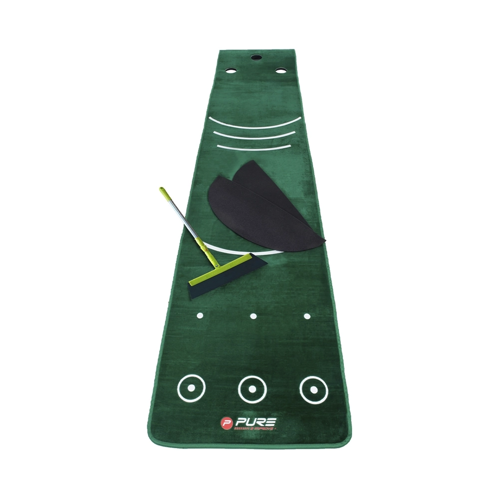 PURE2improve Puttingmatte mit Besen 70 x 335 cm