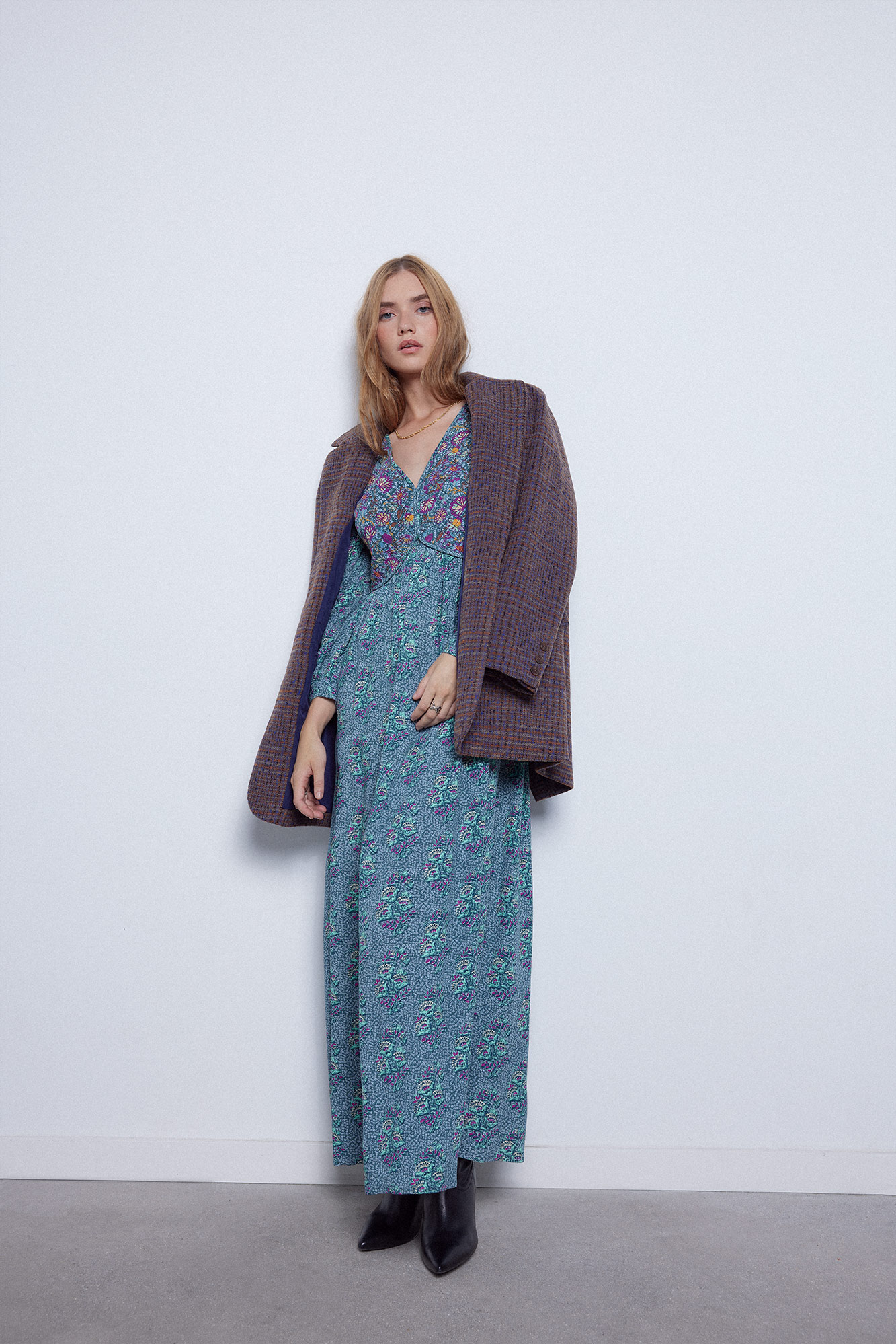 vestido longo estampado