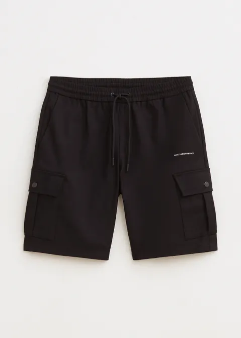 Cargo jogger korte broek zwart (ZWART)