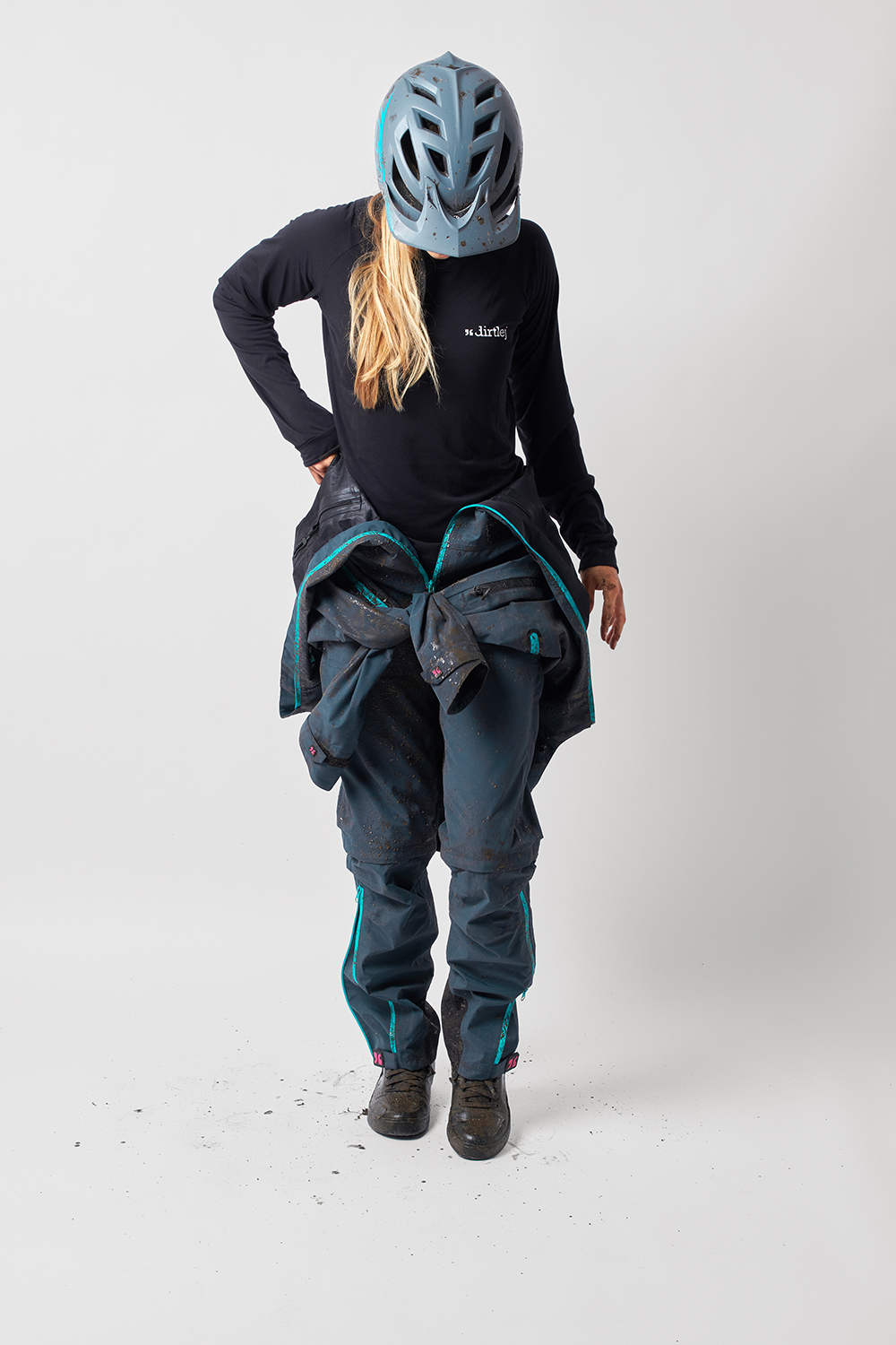 Dirtlej Dirtsuit Core Edition heldragt med lange ben til kvinder Turkis