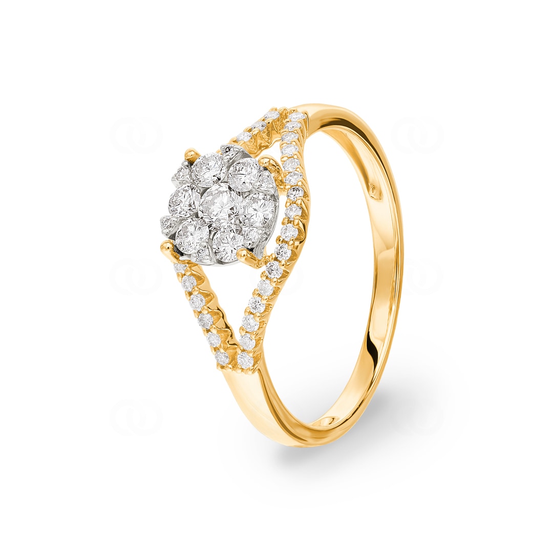 0.50 Karat Diamantring 750/18 K Gelbgold